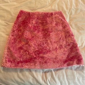 Pink crushed velvet Vivetta mini skirt